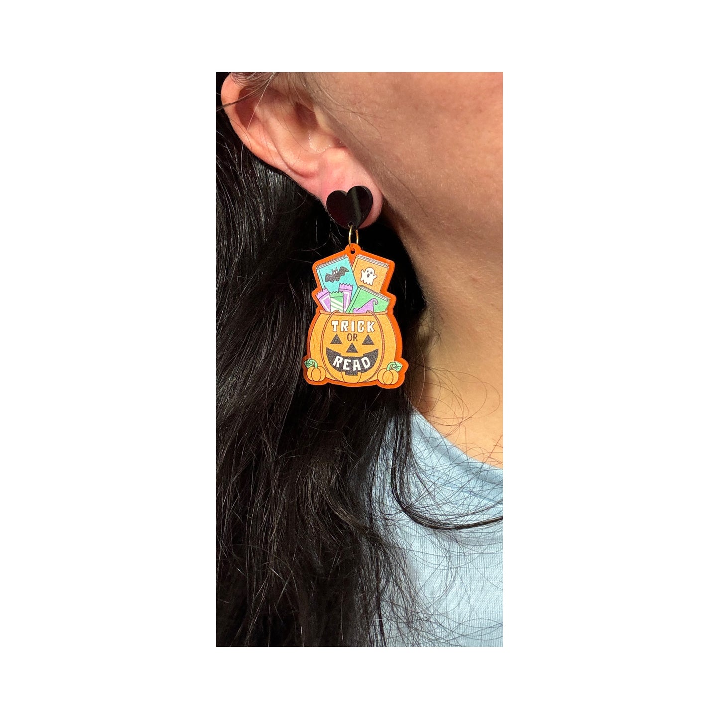 Trick ‘r Read Pumpkin Drop Earrings