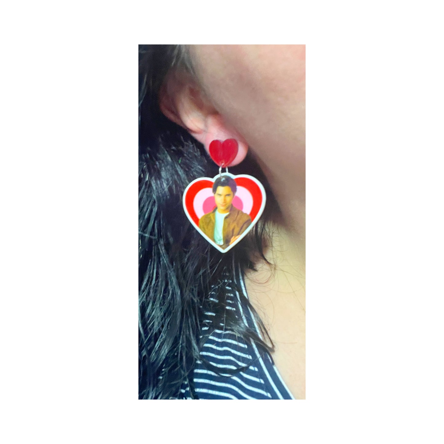 90s John Stamos Heart Drop Earrings