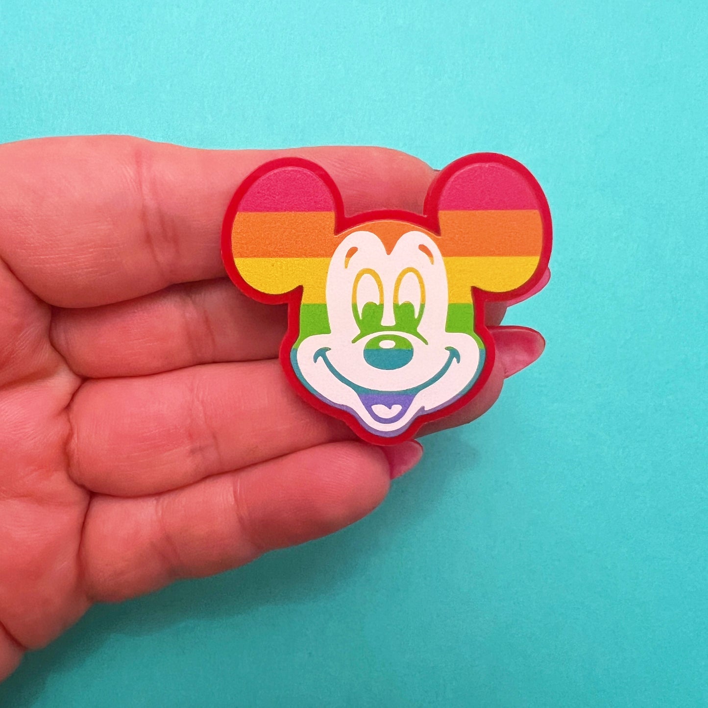 Rainbow Retro Mouse Pin