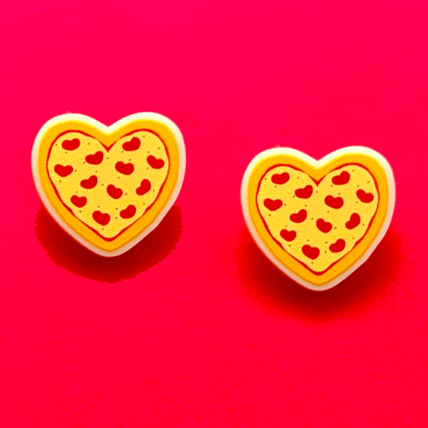 Pizza Heart Post Earrings