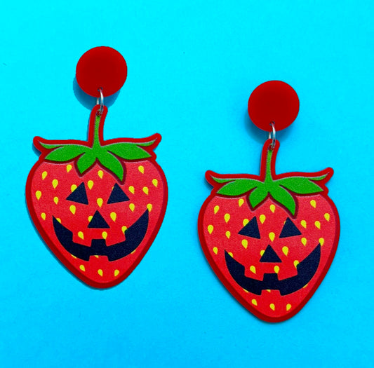 Spooky Strawberry Drop Earrings