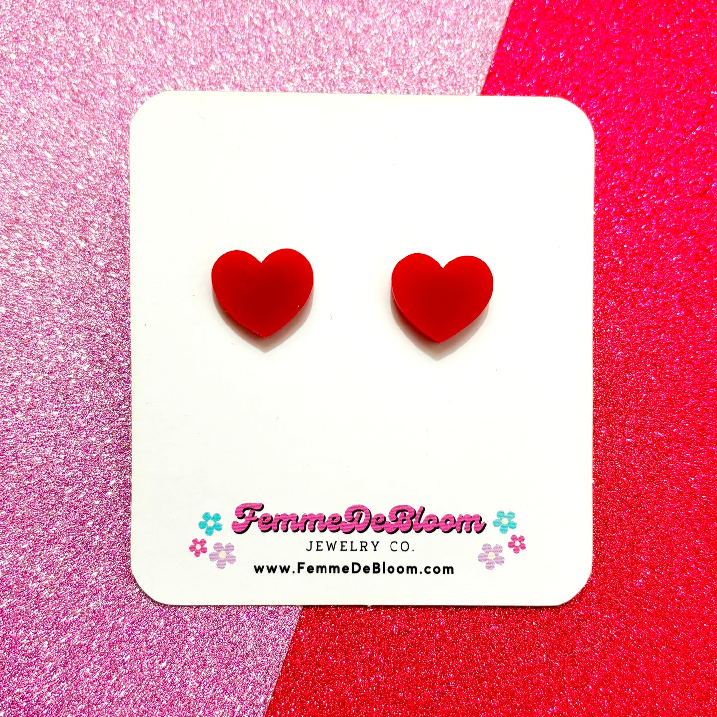 FREE GIFT - Red Matte Heart Post Earrings