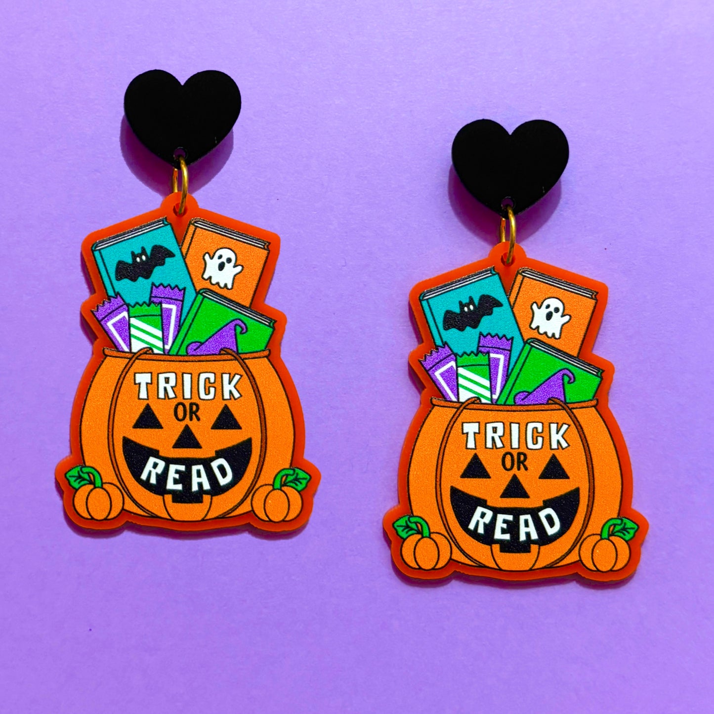 Trick ‘r Read Pumpkin Drop Earrings