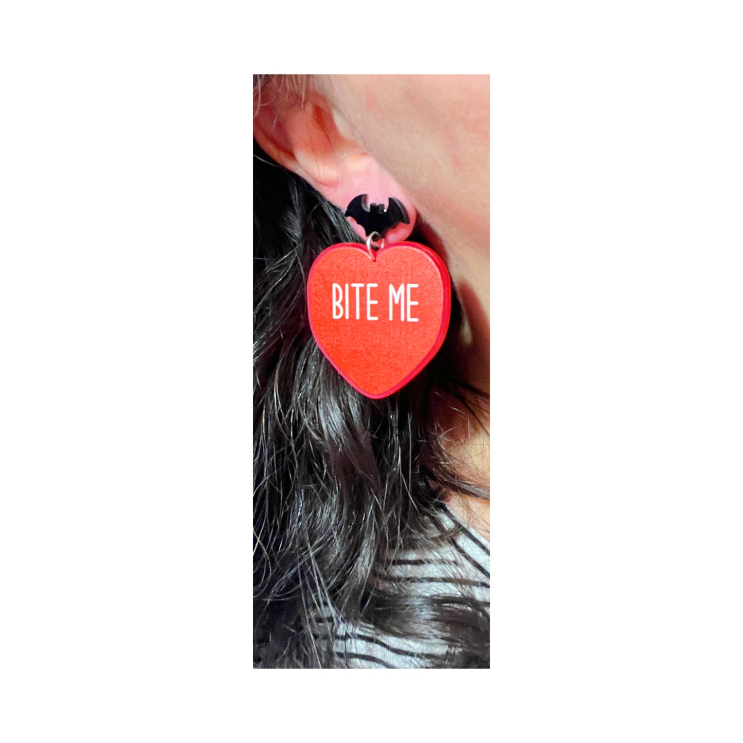 Bite Me Heart Drop Earrings