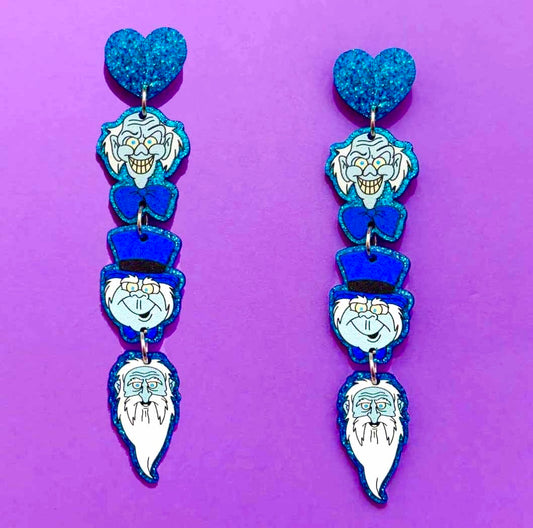 Hitchhiking Ghosts Tiered Acrylic Drop Earrings