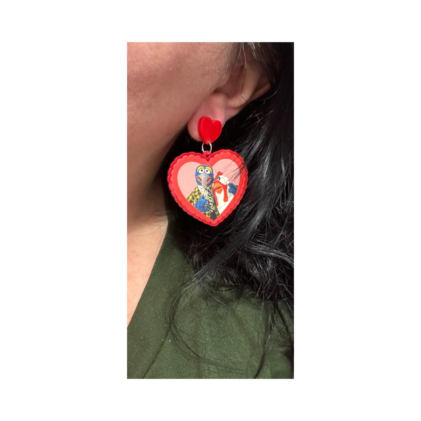 Gonzo & Camilla Red Heart Drop Earrings