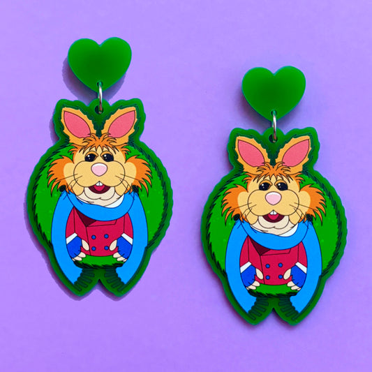 Christmas Bean Bunny Drop Earrings