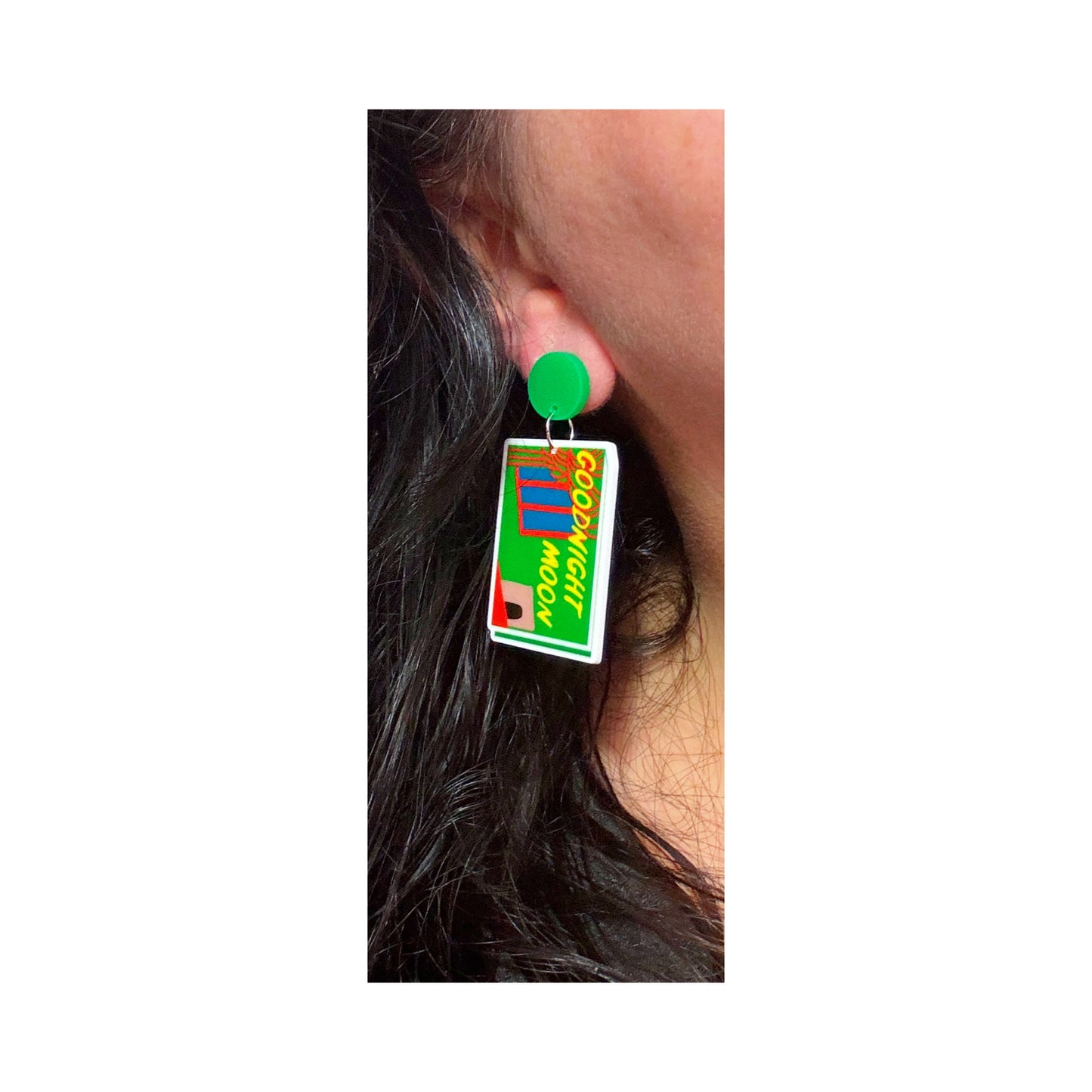 Goodnight Moon Book Acrylic Drop Earrings