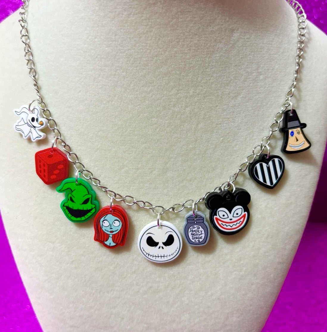 Nightmare Friends Silver Charm Necklace