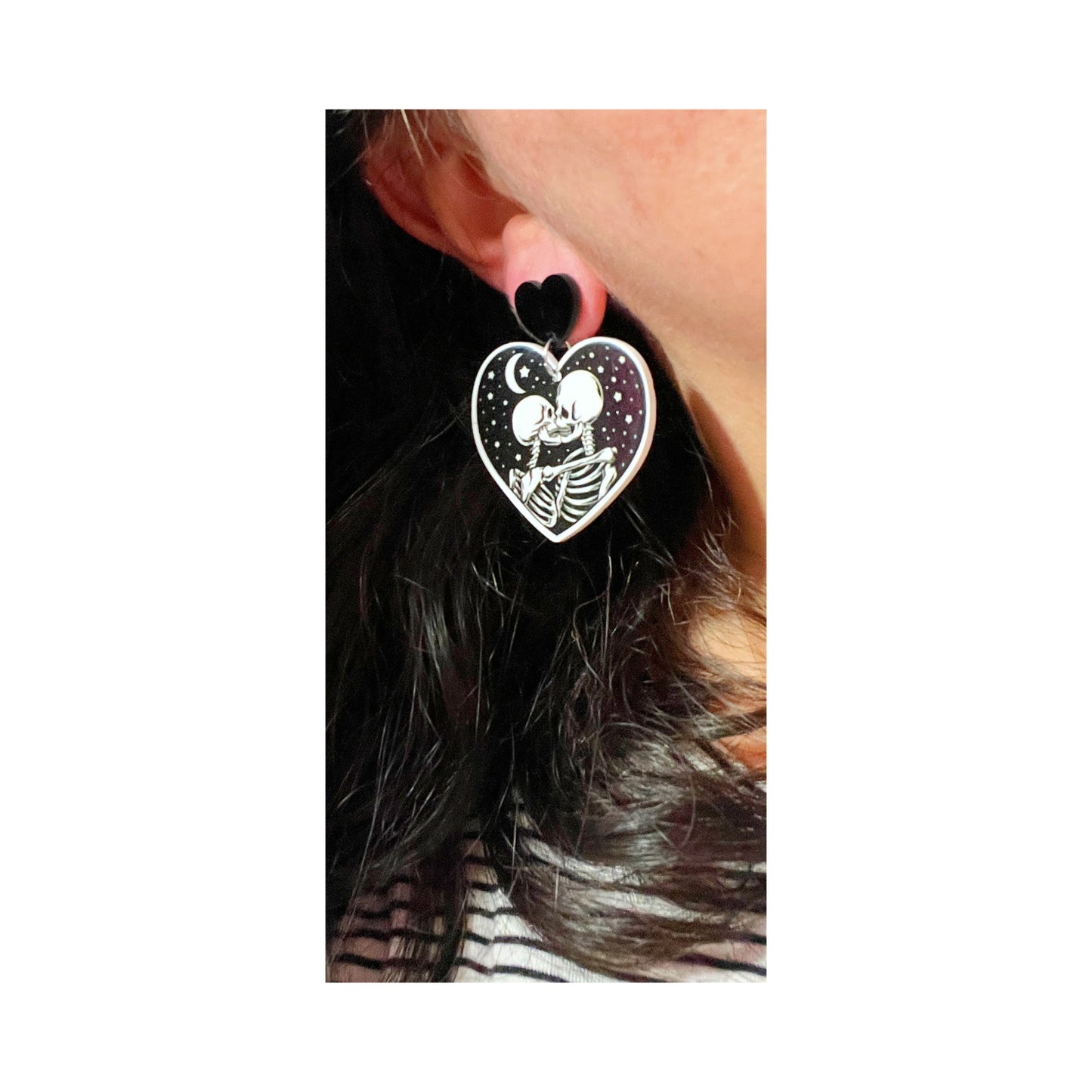 Skeleton Love Acrylic Drop Earrings