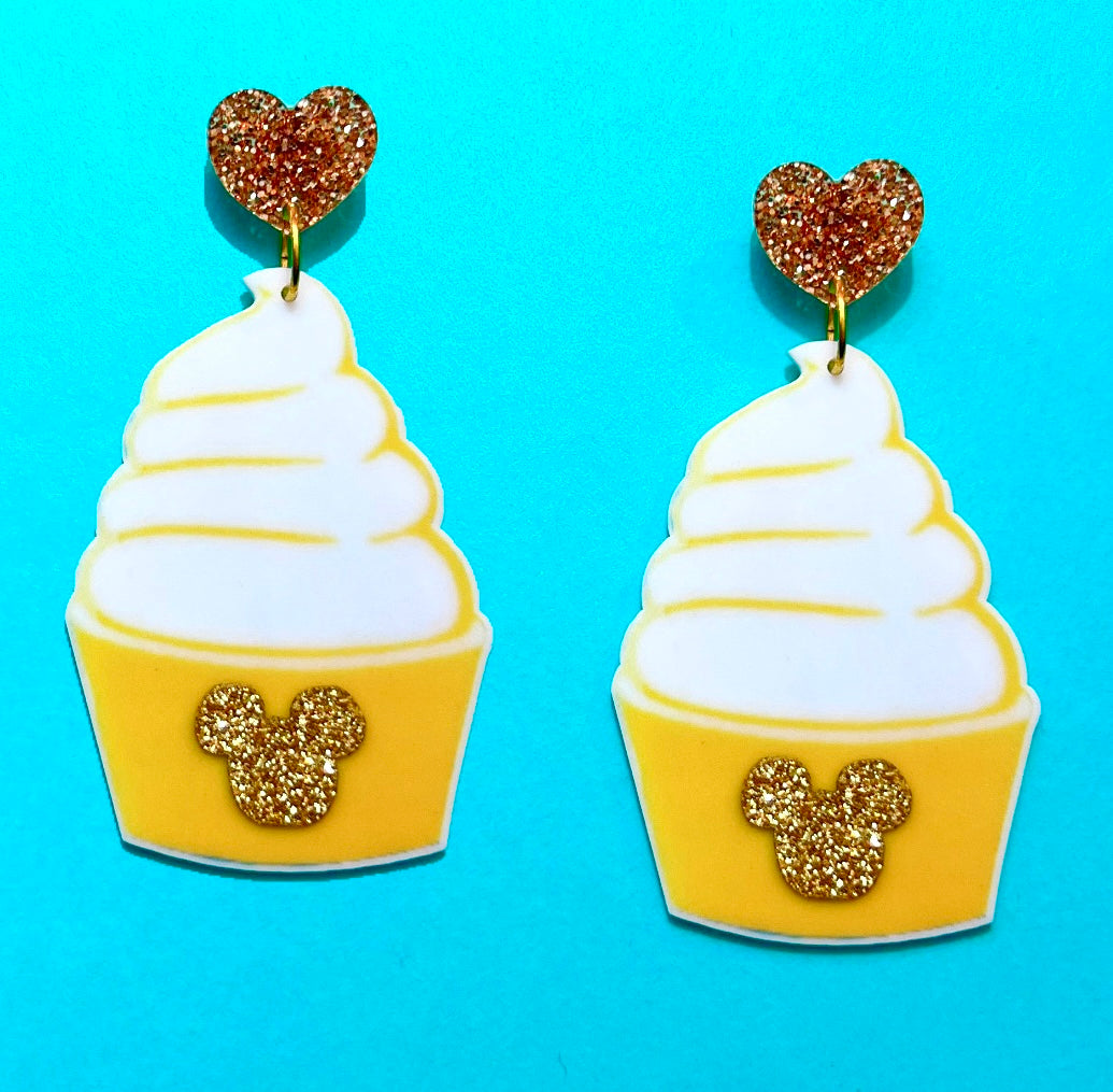 Glitter Mouse Pineapple Whip Drop Earrings