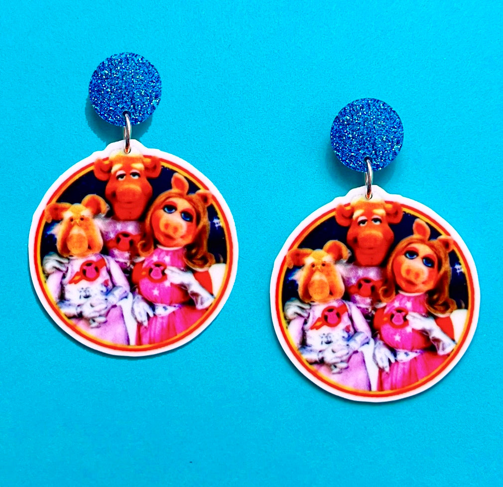 Pigs in Space Drop Earrings