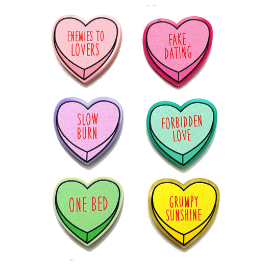 Romance Book Tropes Heart Mix And Match Post Earrings