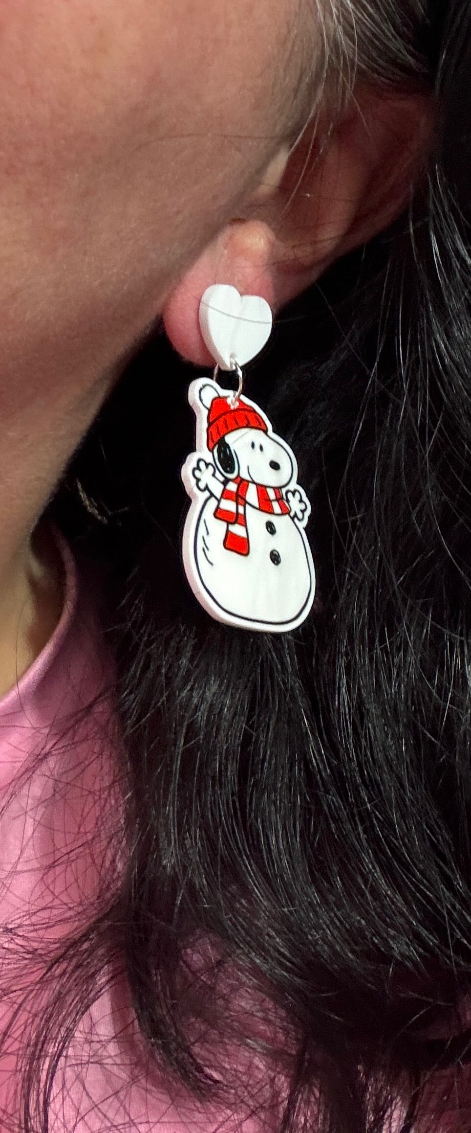 Charlie Tree & Snowman Snoopy Drop Earrings