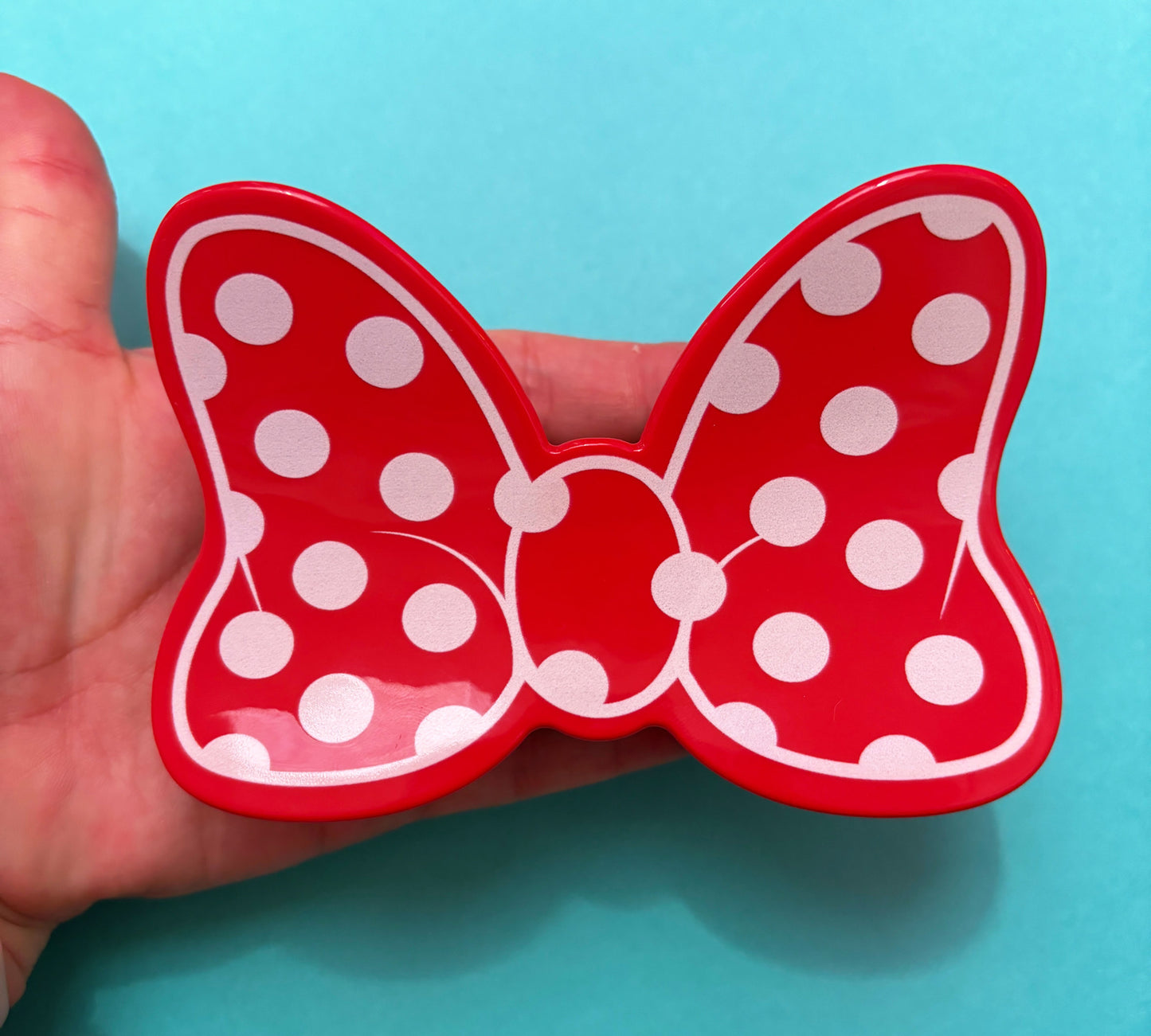 Large Mouse Polka Dot Bow Claw Clip