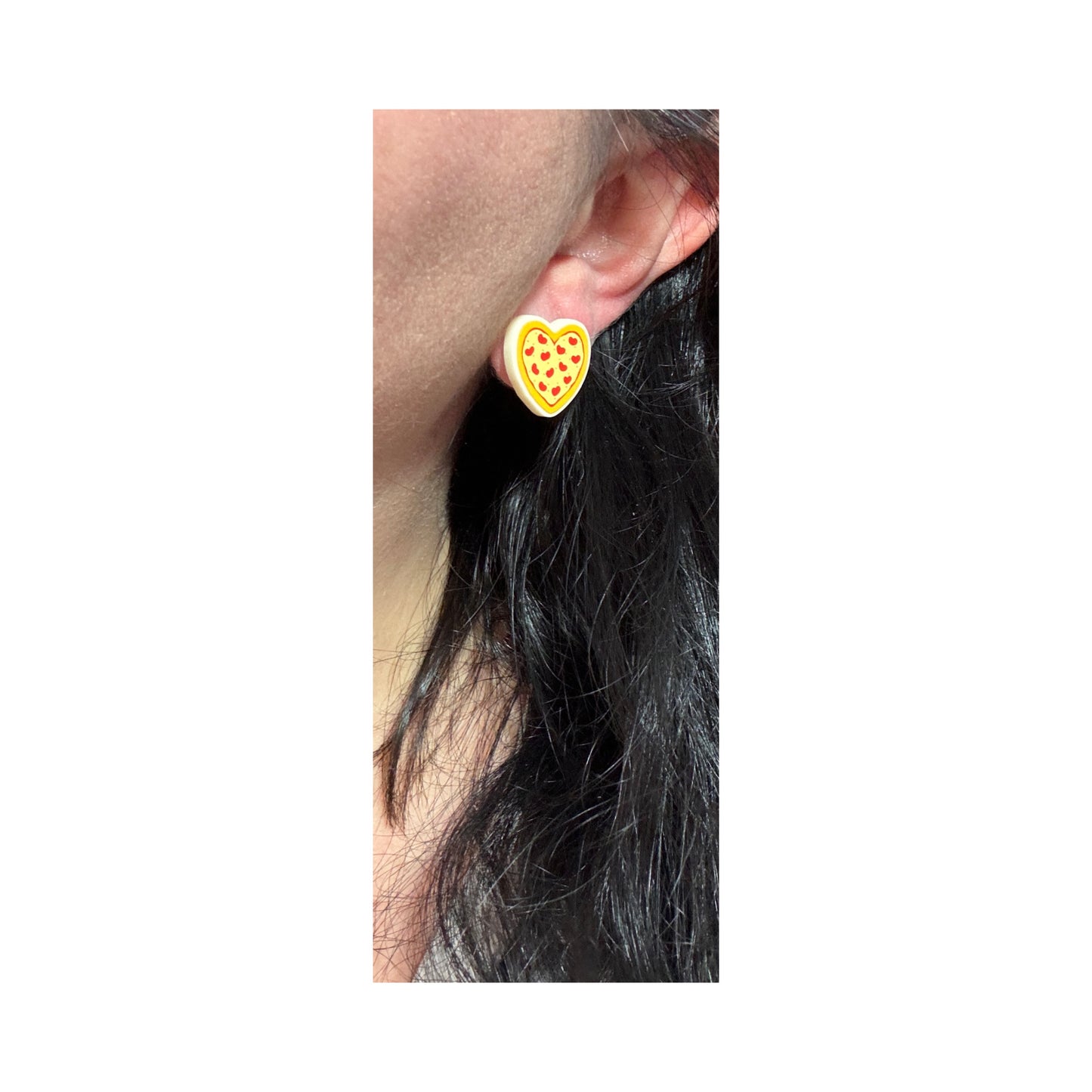 Pizza Heart Post Earrings