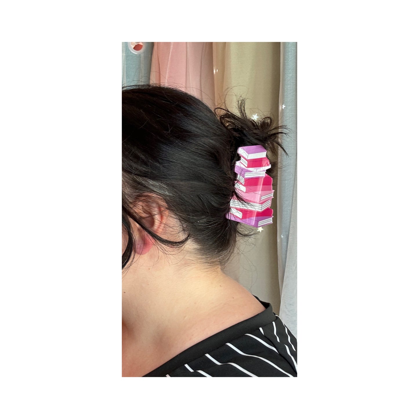 Pink & Purple Bookish Hair Claw