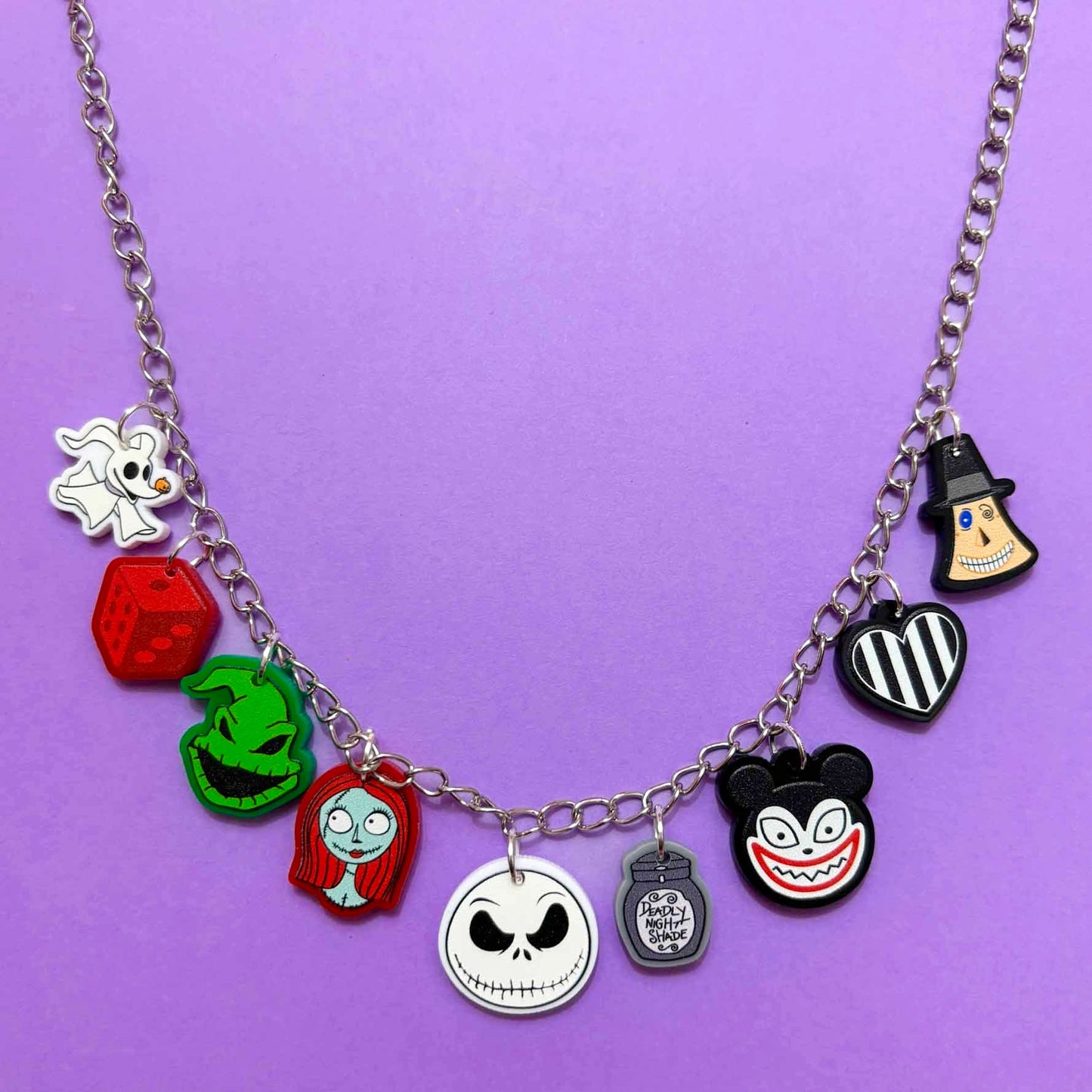 Nightmare Friends Silver Charm Necklace