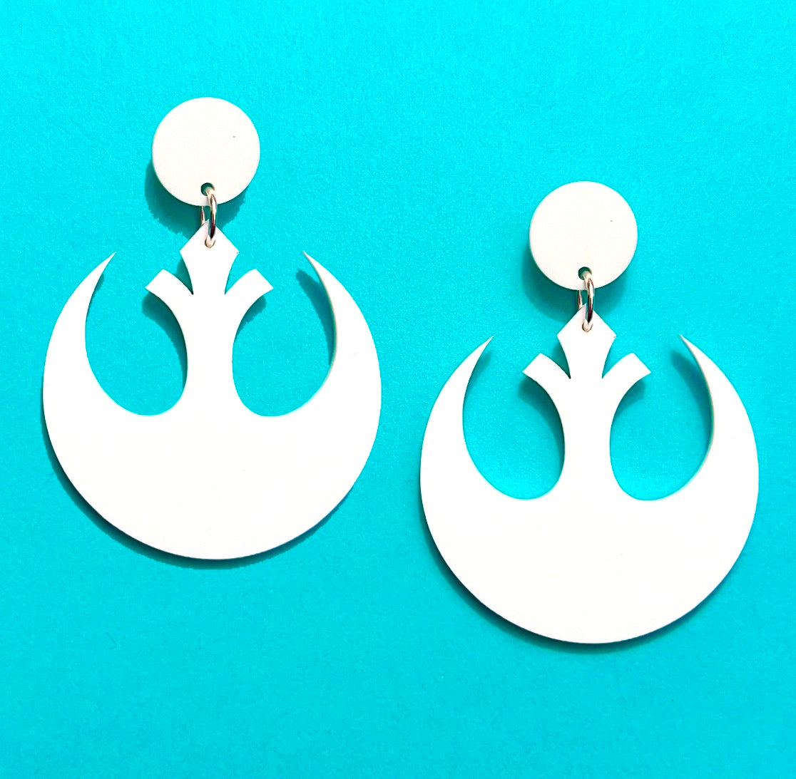 White Rebel Alliance Drop Earrings