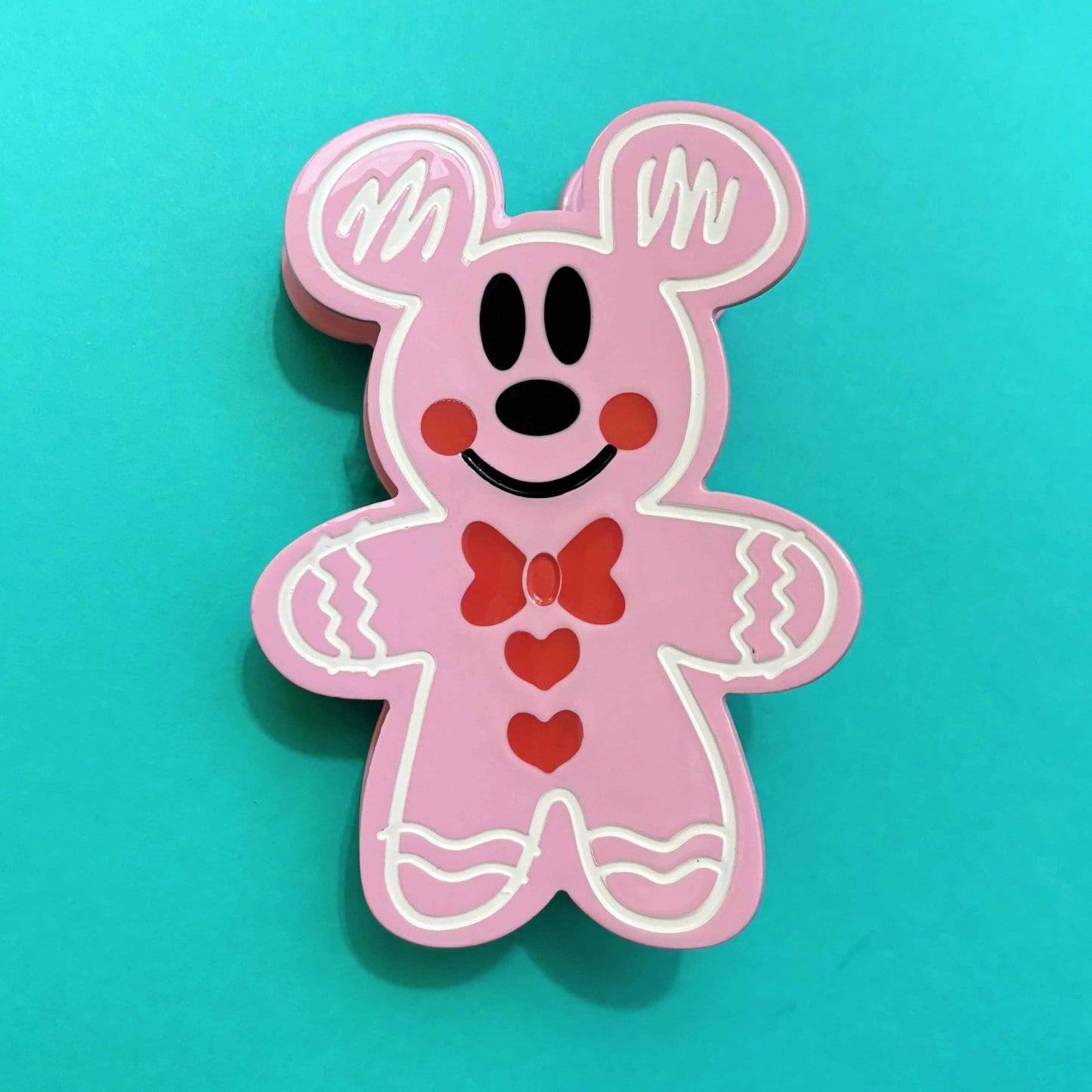 Pink Mouse Gingerbread Claw Clip