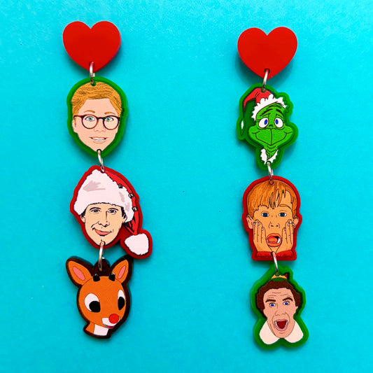 Christmas Movie Friends Tiered Drop Earrings