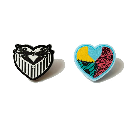 Jack & Sally Heart Post Earrings