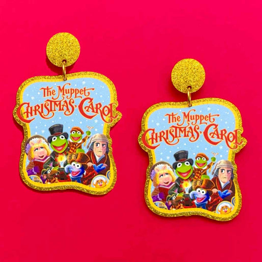 Muppet Christmas Carol Glitter Drop Earrings