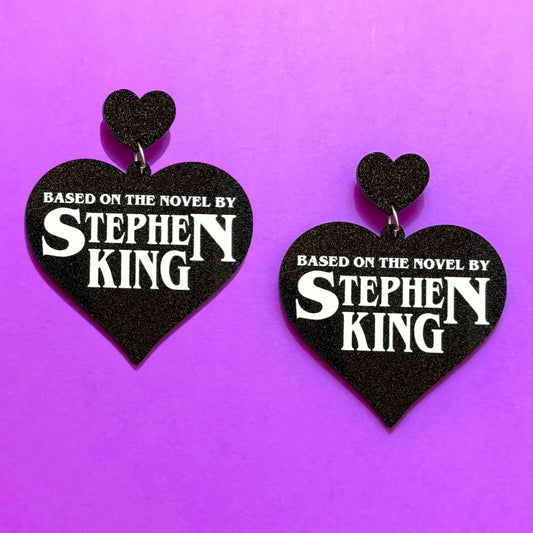 Stephen King Heart Drop Earrings