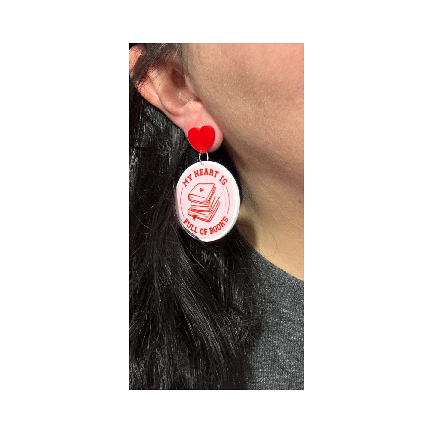 Heart Full Of Books Drop Earrings