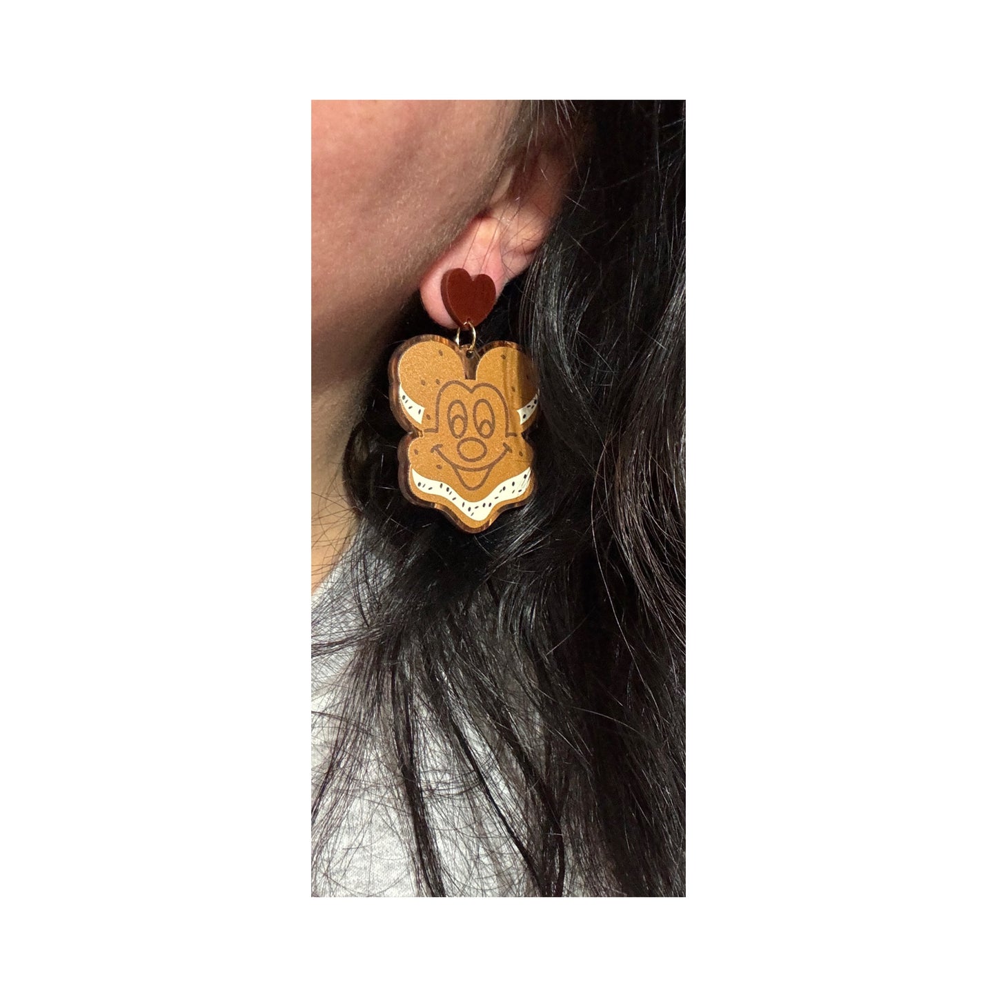 Mouse Ice Cream Sandwich Drop Earrings