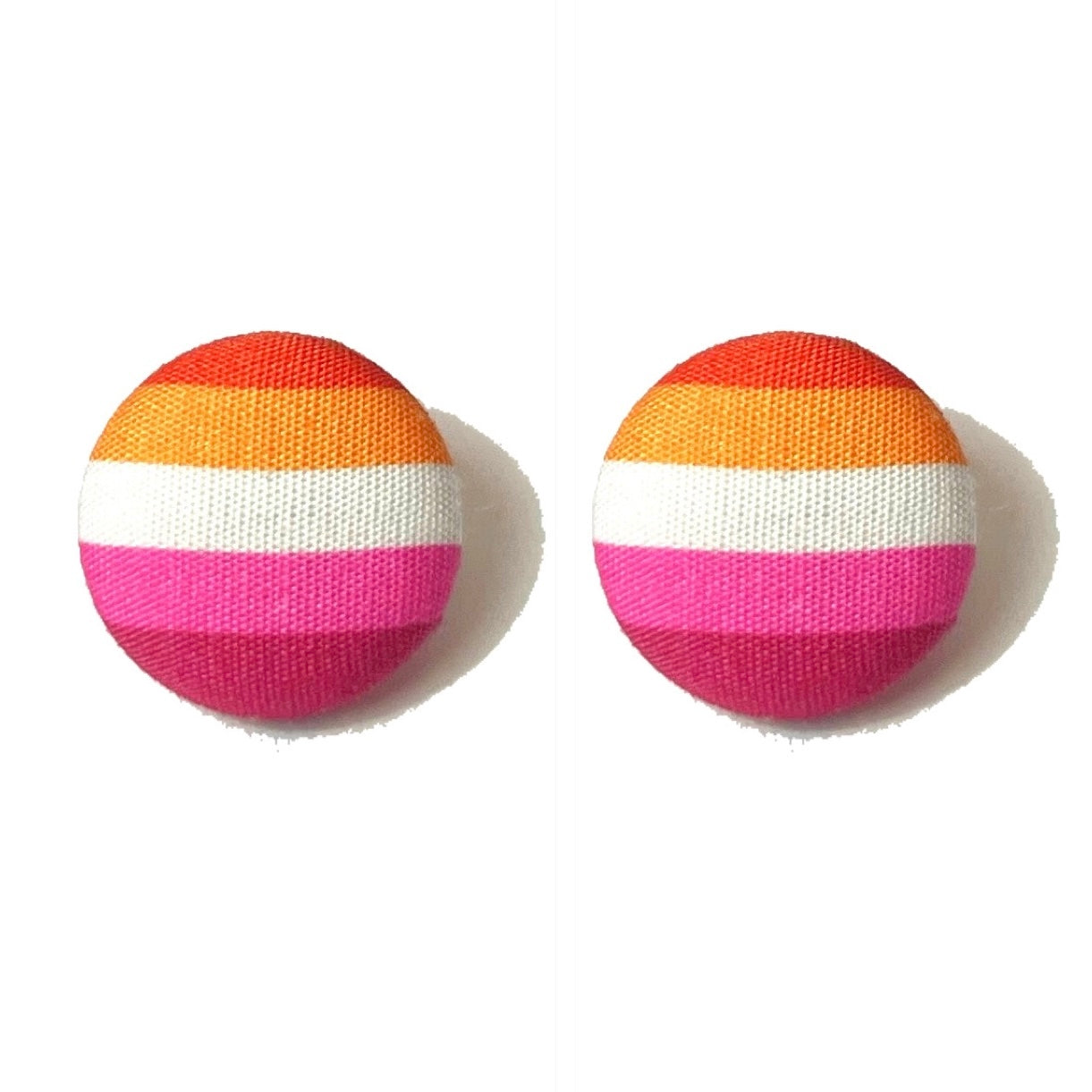 Lesbian Flag Fabric Button Earrings