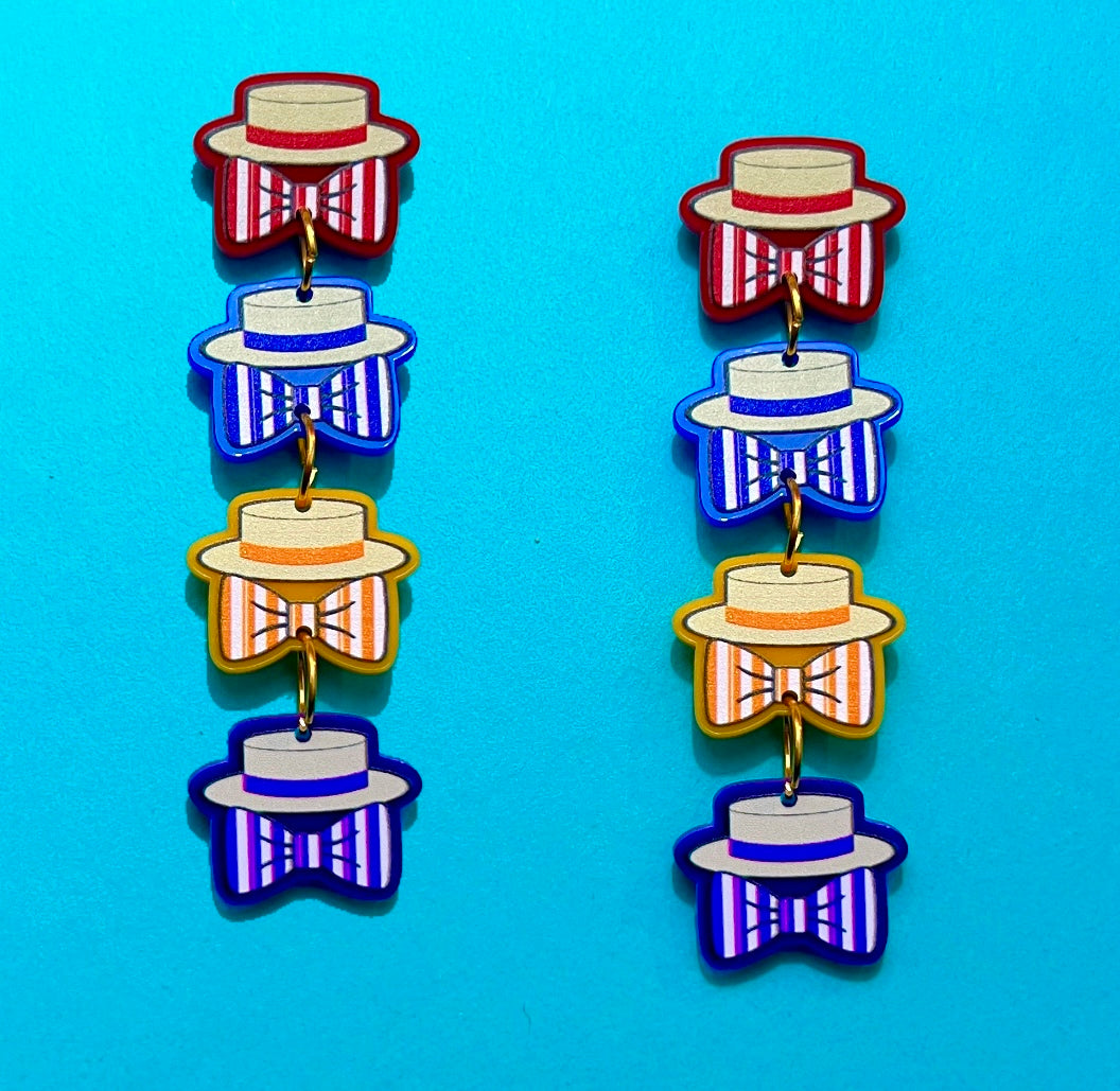 Dapper Quartet Tiered Acrylic Drop Earrings