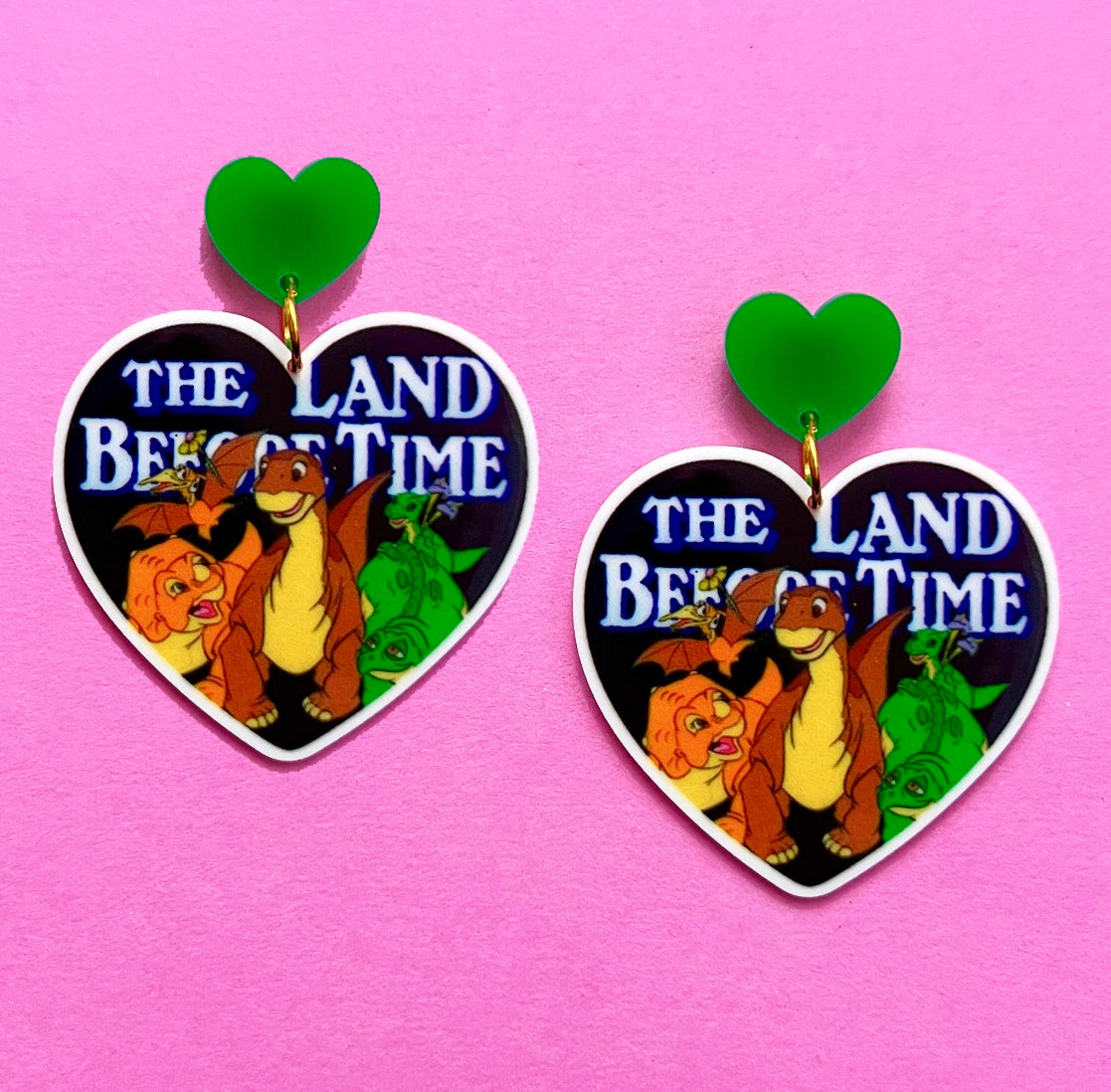 Land Before Time Heart Drop Earrings