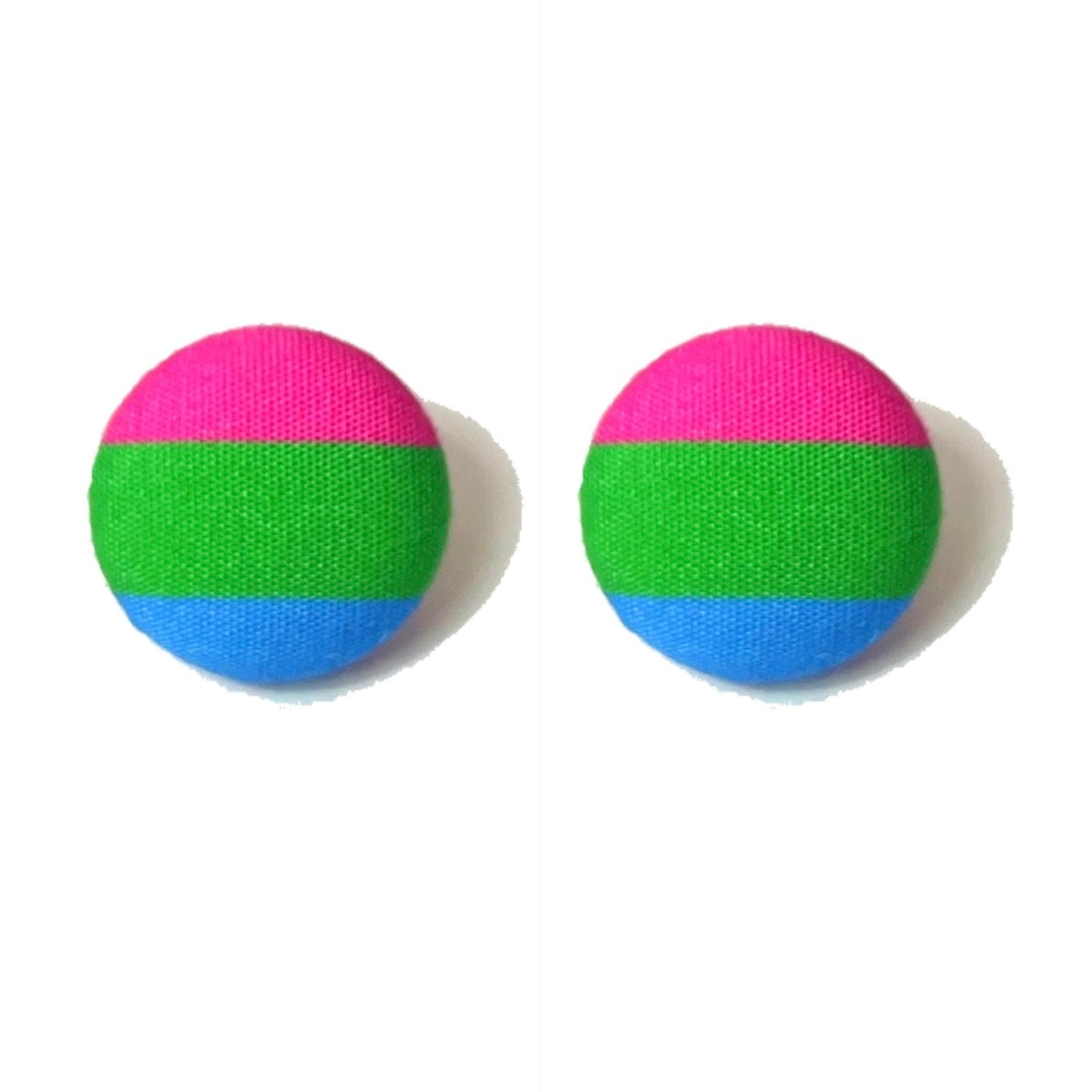 Poly Flag Fabric Button Earrings