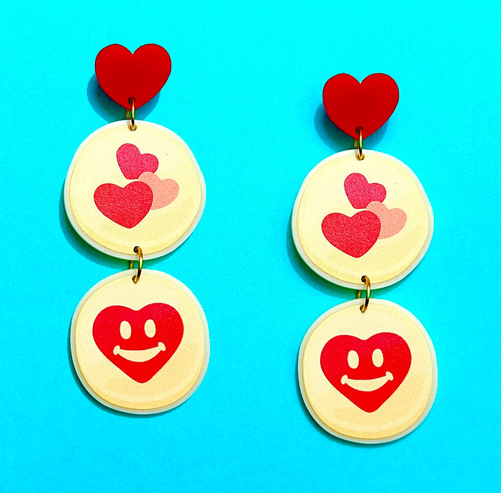 Valentine Cookie Tiered Drop Earrings