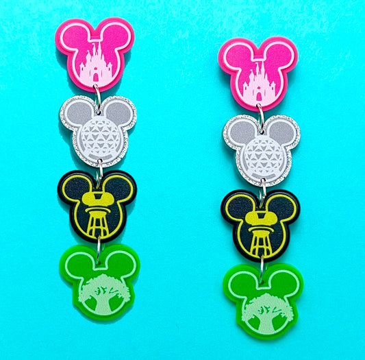 Parks Mouse Tiered Drop Earrings