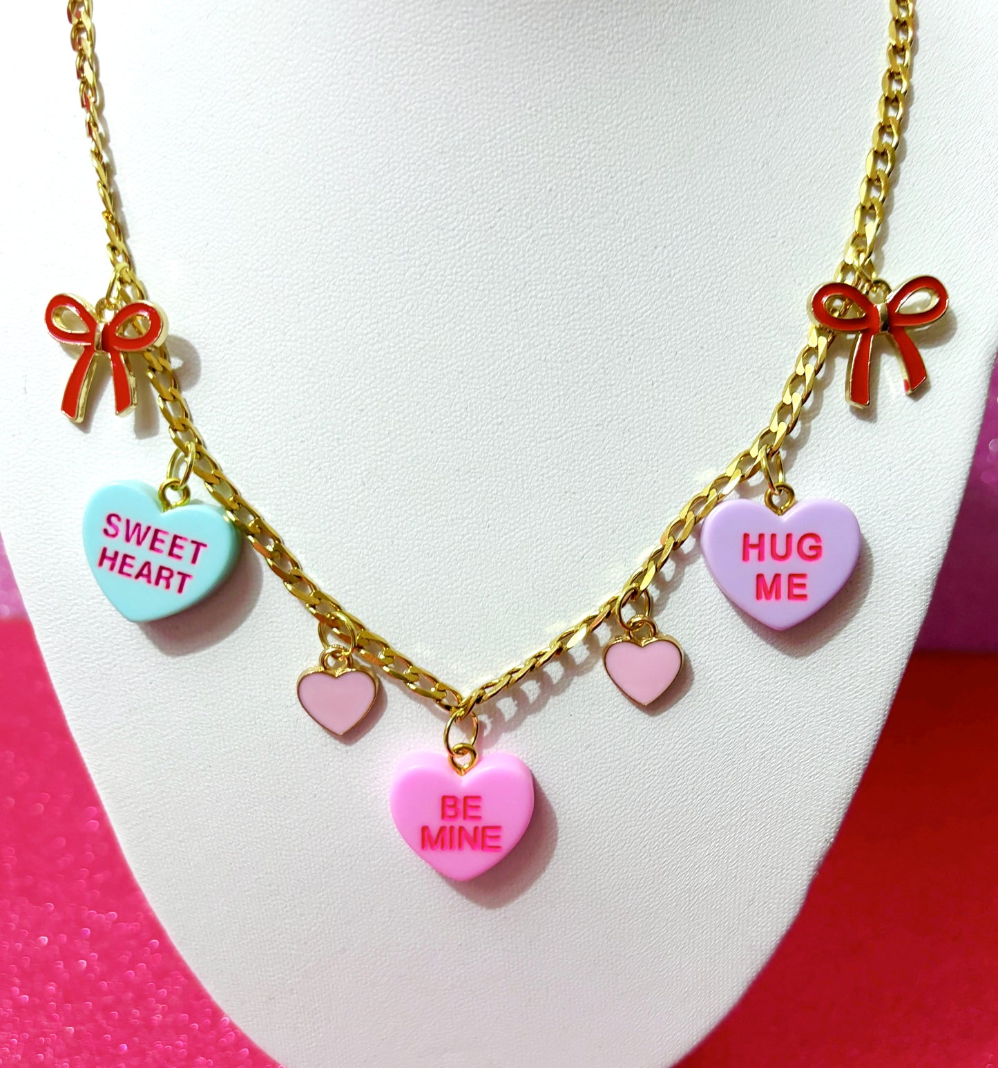 Conversation Heart Charm Necklace