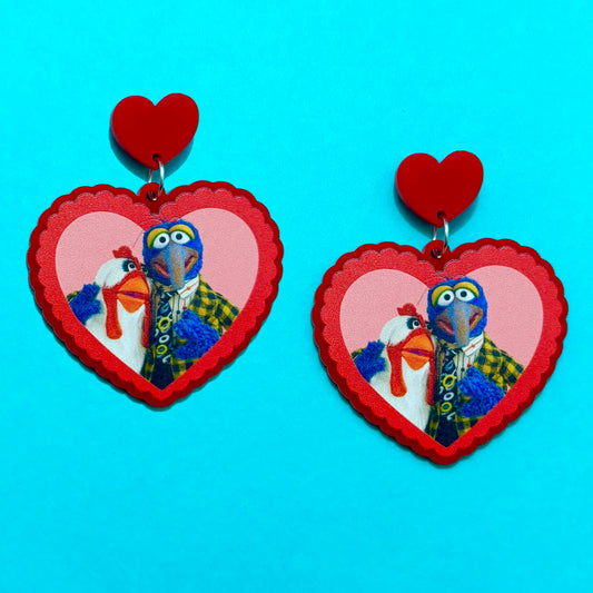 Gonzo & Camilla Red Heart Drop Earrings