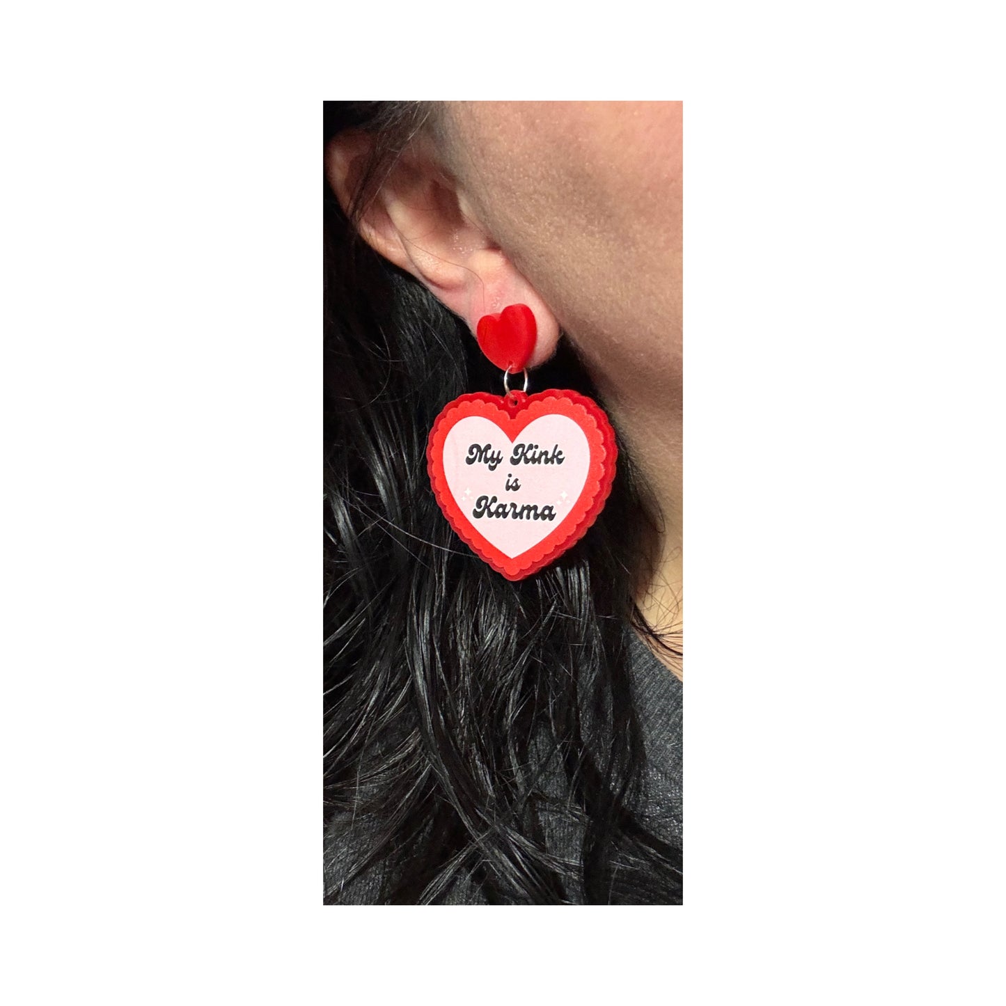 Kink Is Karma Heart Drop Earrings