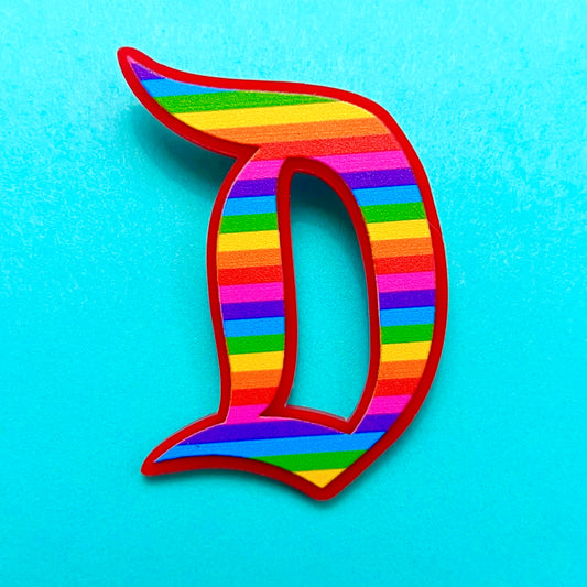 Rainbow Retro “D” Pin