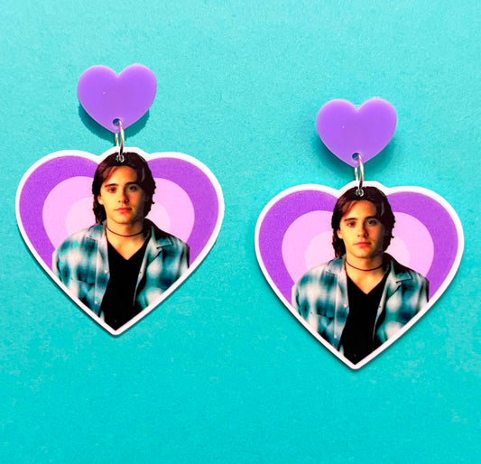 90s Jared Leto Heart Drop Earrings