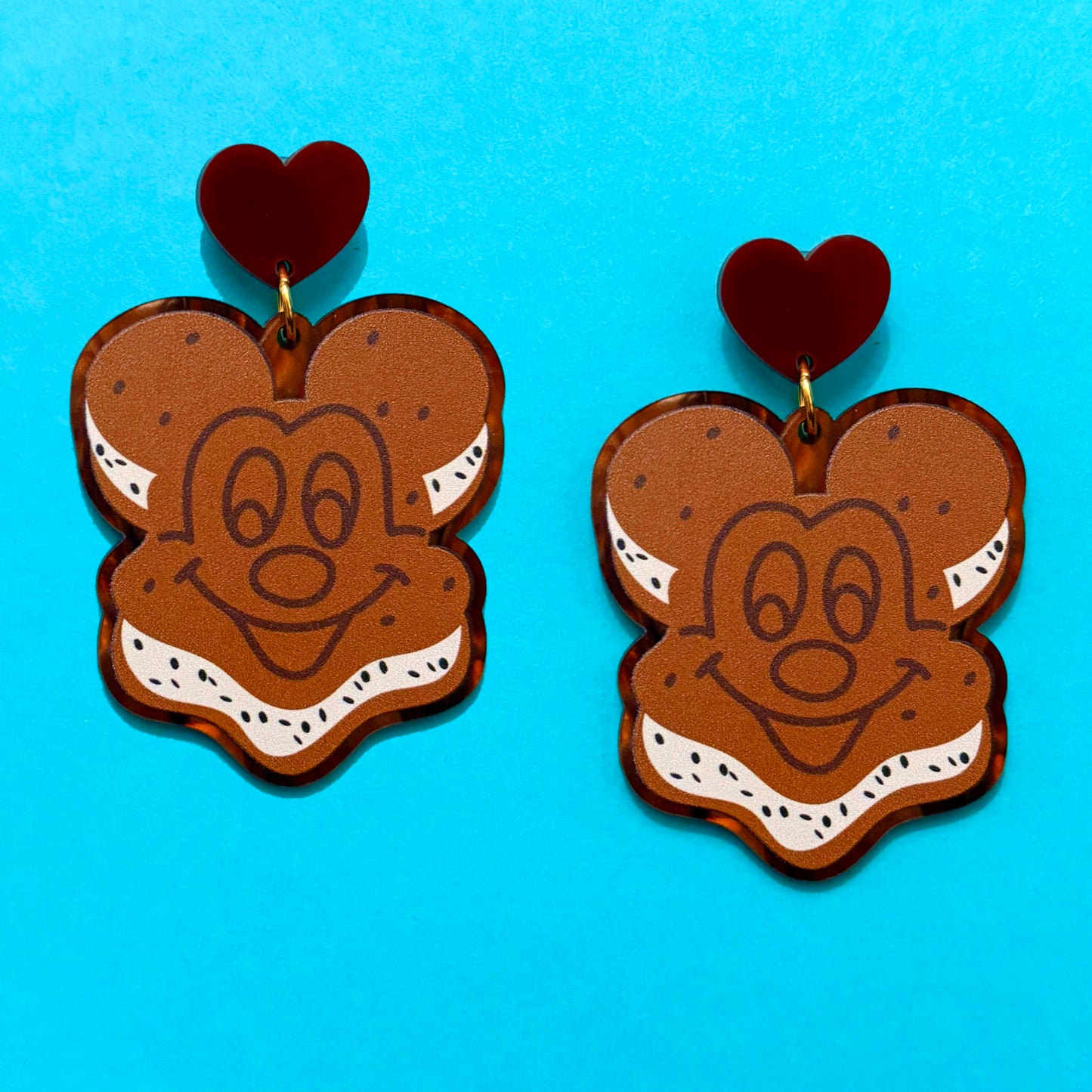 Mouse Ice Cream Sandwich Drop Earrings