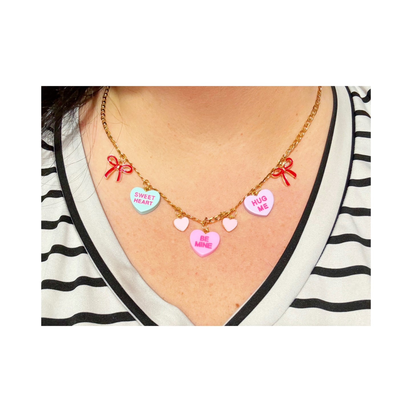 Conversation Heart Charm Necklace