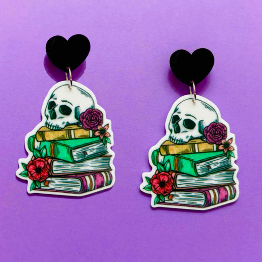 Spooky Book Stack Drop Earrings