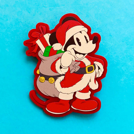 Vintage Mouse Santa Pin