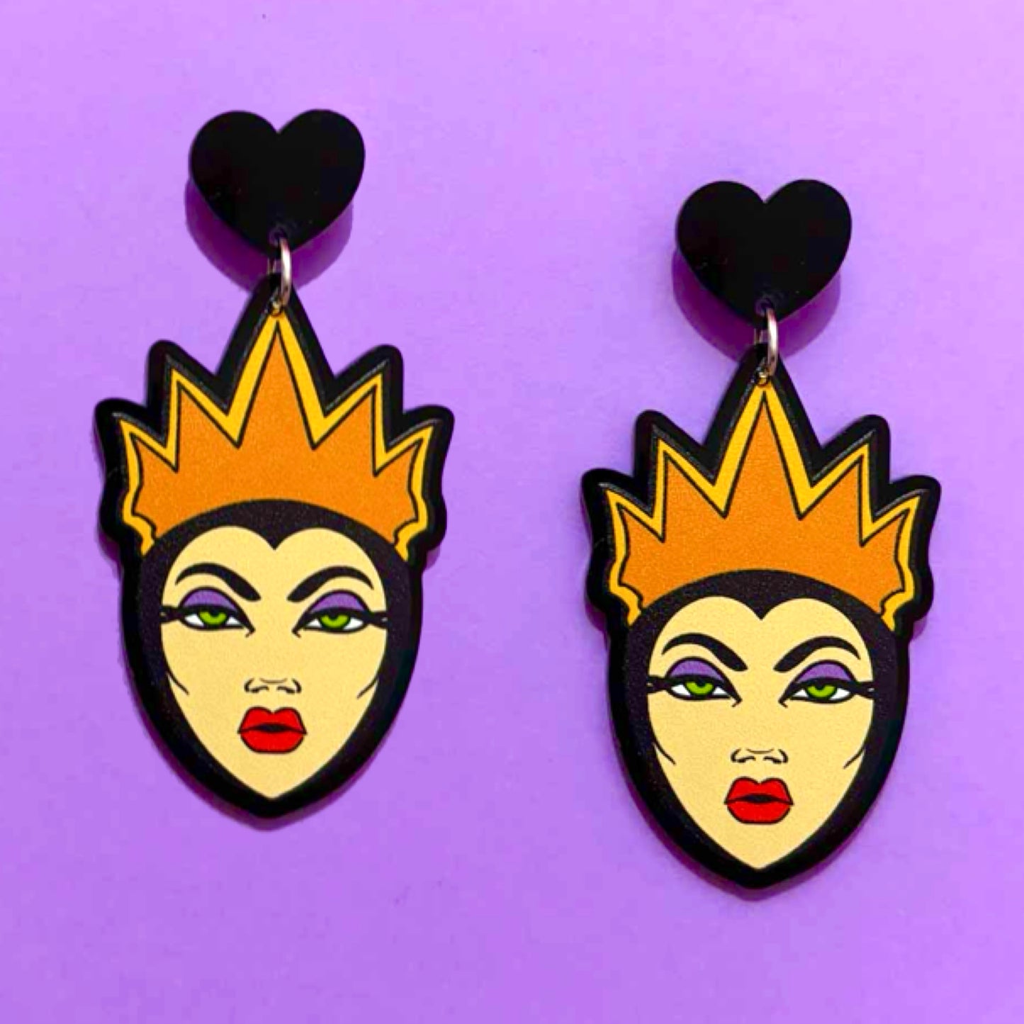 Evil Queen Inspired Acrylic Drop Earrings