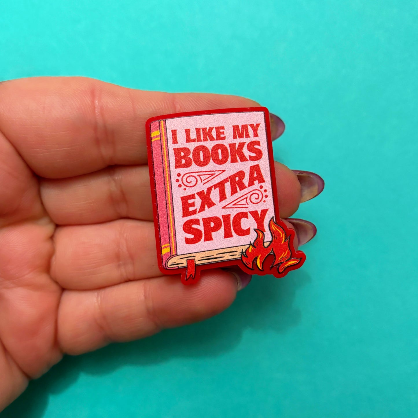 Spicy Books Pin