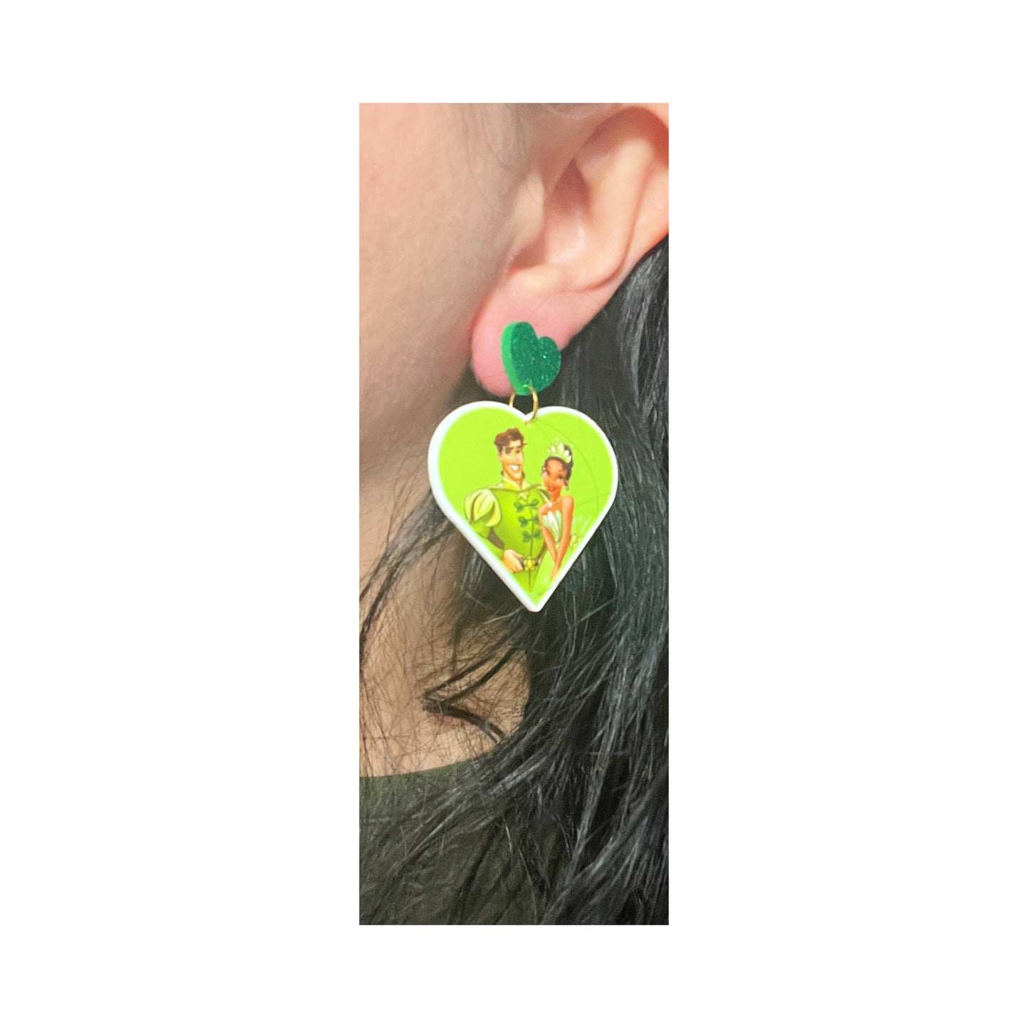 Tiana & Naveen Heart Drop Earrings