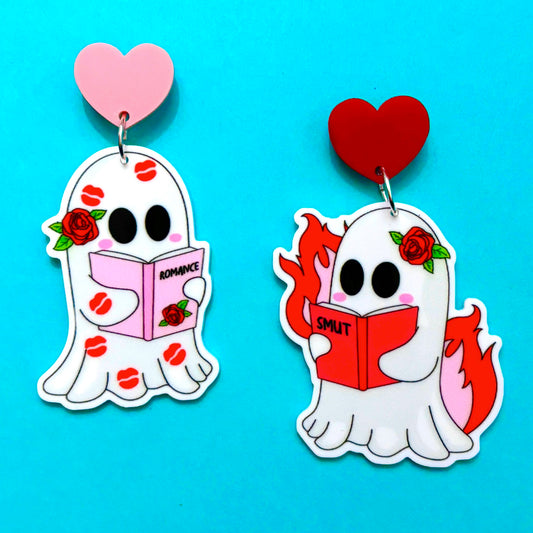 Smut & Romance Ghost Readers Drop Earrings