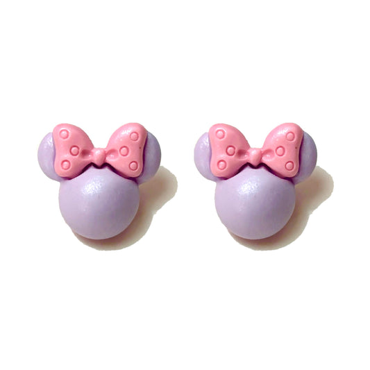 Pastel Lavender & Pink Mouse Pearl Post Earrings